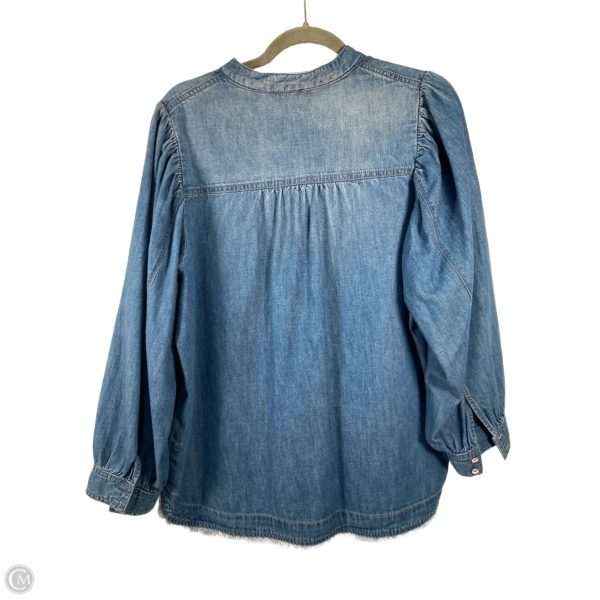 Top Long Sleeve By Pilcro In Blue, Size: L Online now - Image 2