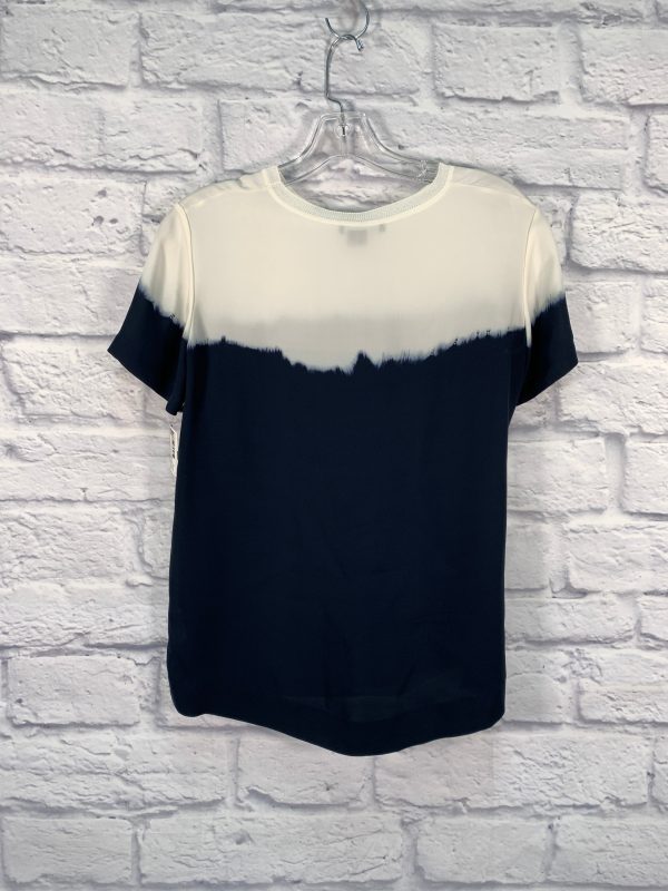 Top Short Sleeve By Vince In Blue & Cream, Size: Xs Online Hot Sale - Image 2