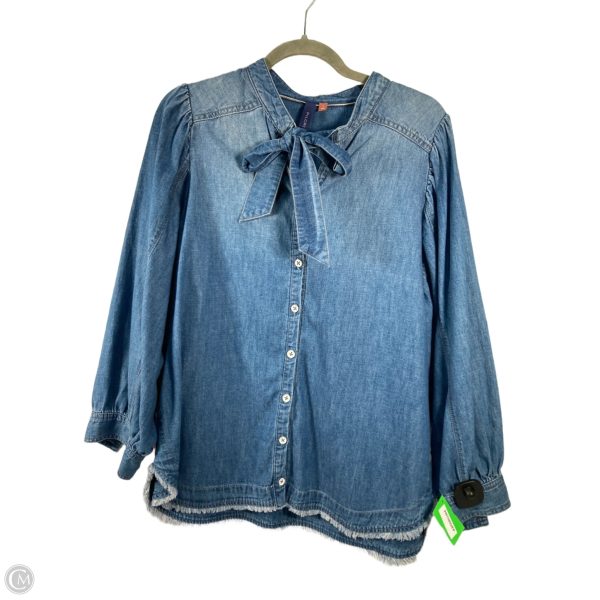 Top Long Sleeve By Pilcro In Blue, Size: L Online now