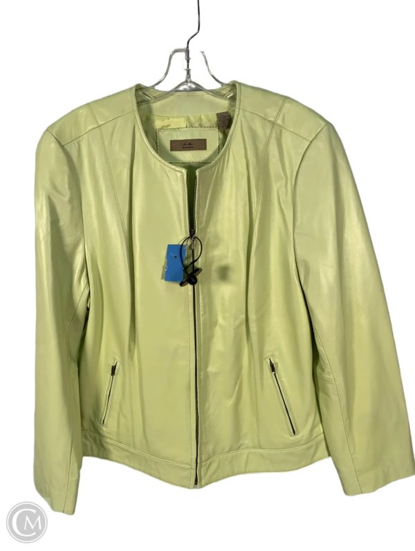 Jacket Leather By Clothes Mentor In Yellow, Size: 1x For Discount