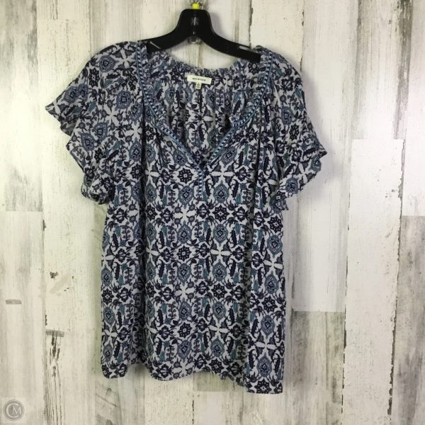 Top Short Sleeve By Max Studio In Blue, Size: L on Sale