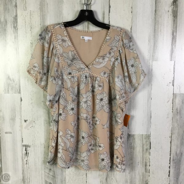 Blouse Short Sleeve By Dr2 In Peach, Size: M Hot on Sale