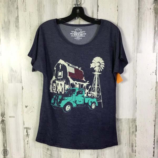 Top Short Sleeve Basic By Crazy Train In Blue, Size: S Supply