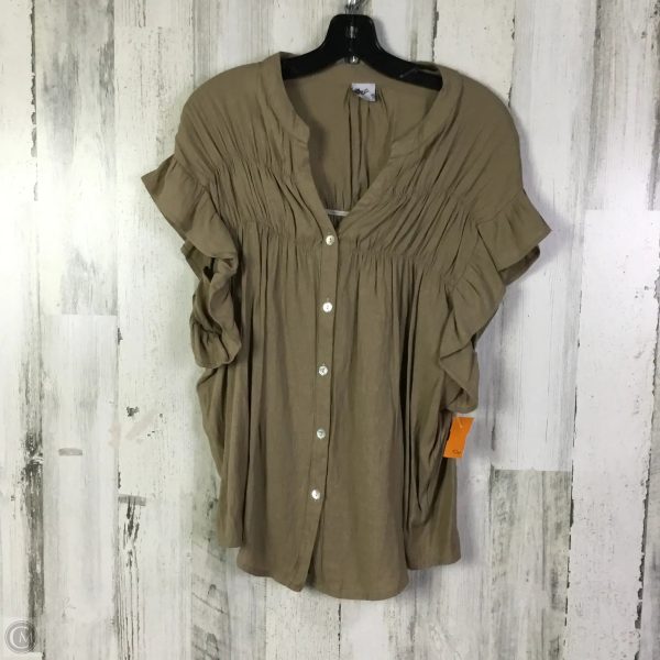 Top Short Sleeve By Clothes Mentor In Beige, Size: S For Discount