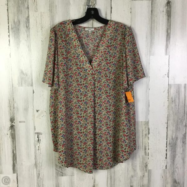 Top Short Sleeve By Jodifl In Green & Pink, Size: L Hot on Sale